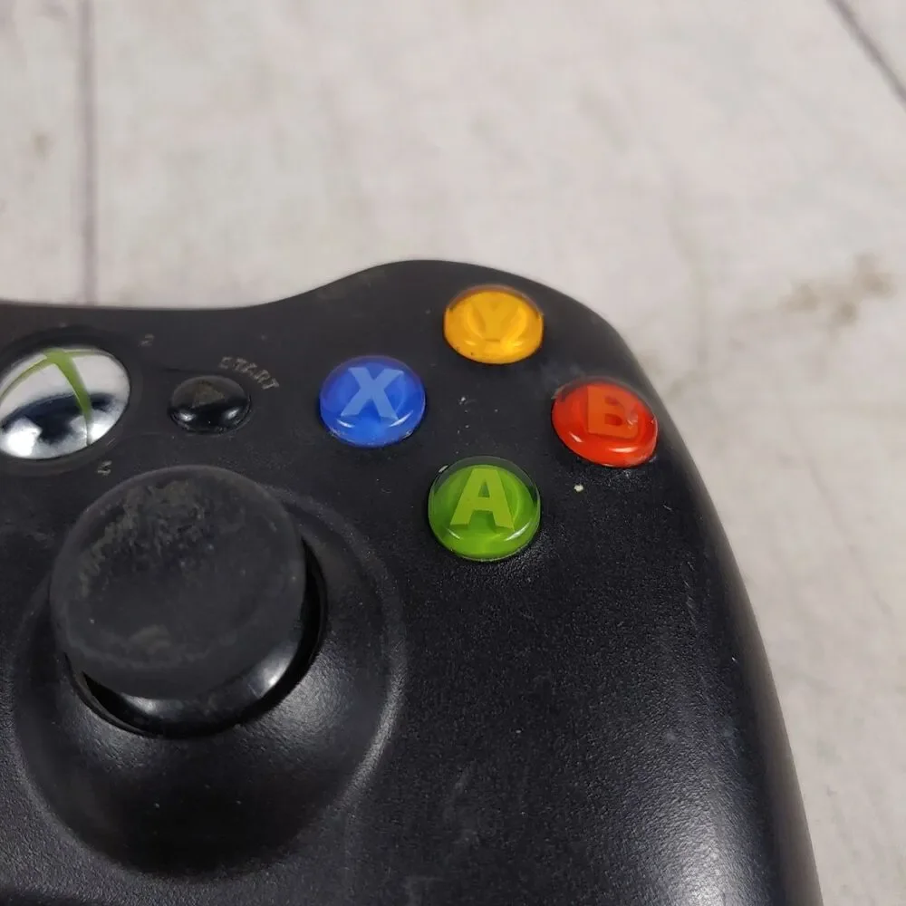 Microsoft Xbox 360 Wireless Controller - BLACK No Battery Cover - TESTED WORKING